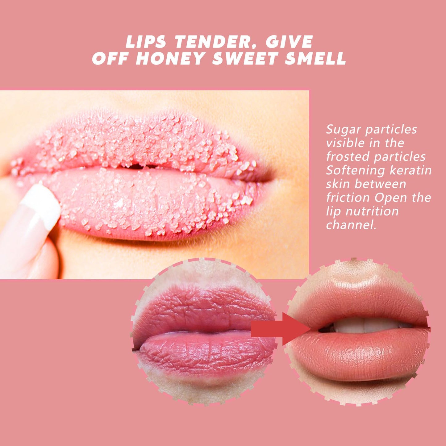 Peach Lip Scrub for Exfoliation and Hydration - Natural Lip Care