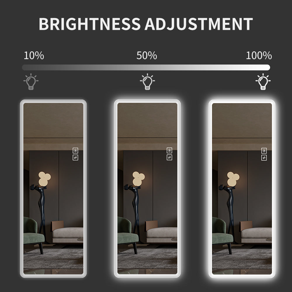 Lighted Full Length Mirror - Wall-Mounted LED Vanity Mirror, 65"