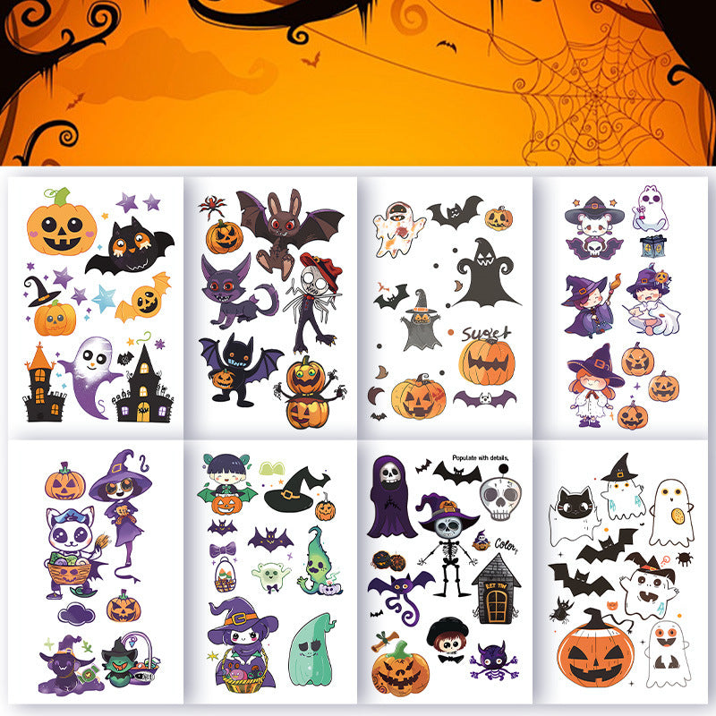 Glow-in-the-Dark Colorful Tattoo Stickers for Halloween & Parties