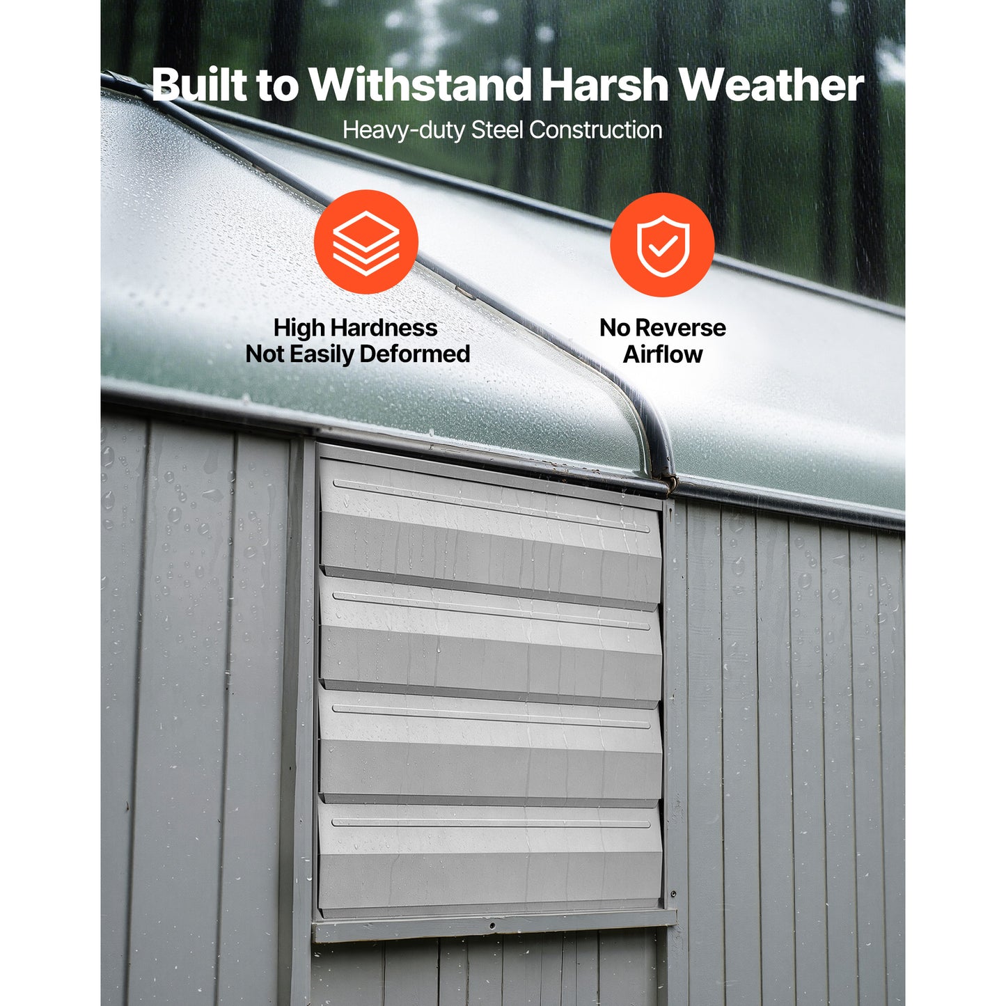 16 Inch Wall-Mounted Exhaust Fan with Louvers for Ventilation and Cooling