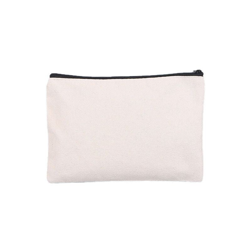 Zipper Pencil Case - Blank Cotton Canvas Storage Bag 12x21cm