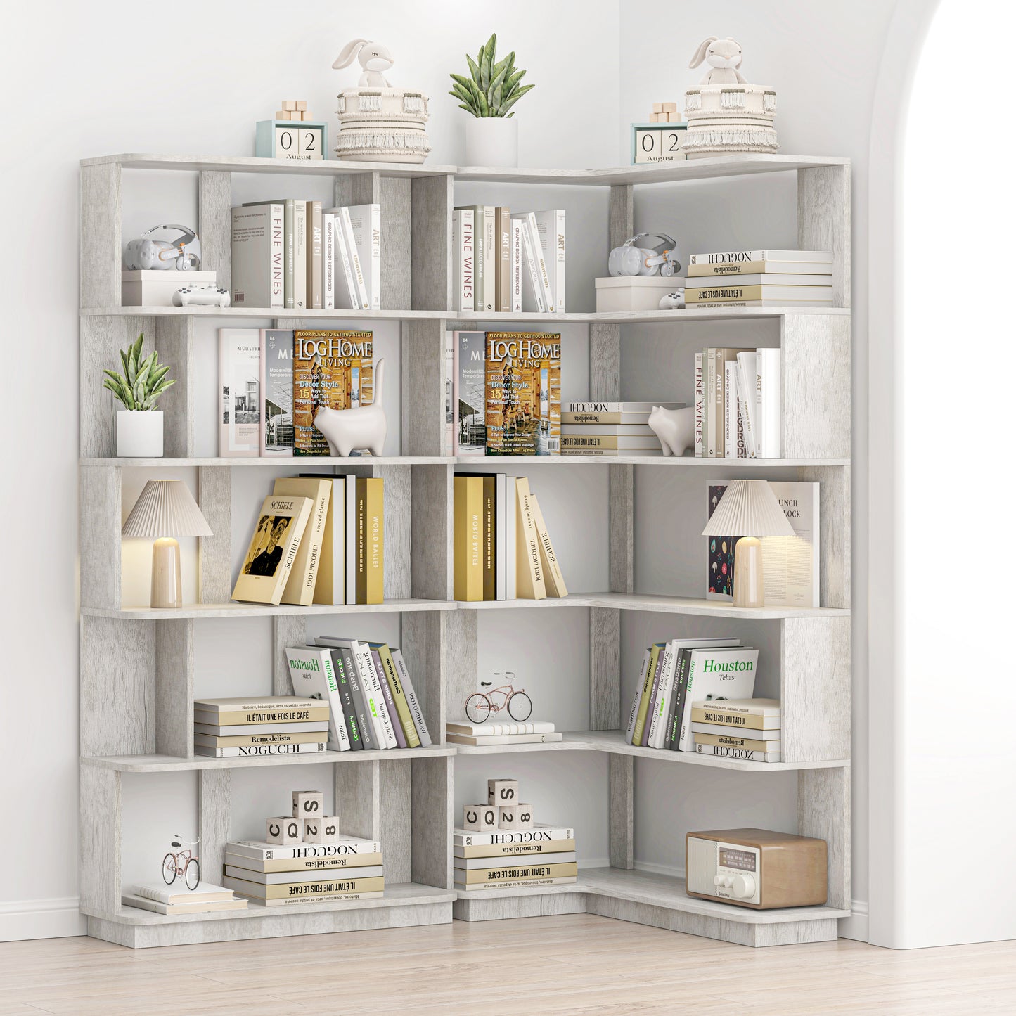 90 Cm Space Saving Corner Bookshelf 80 Bookcase Extendable Free