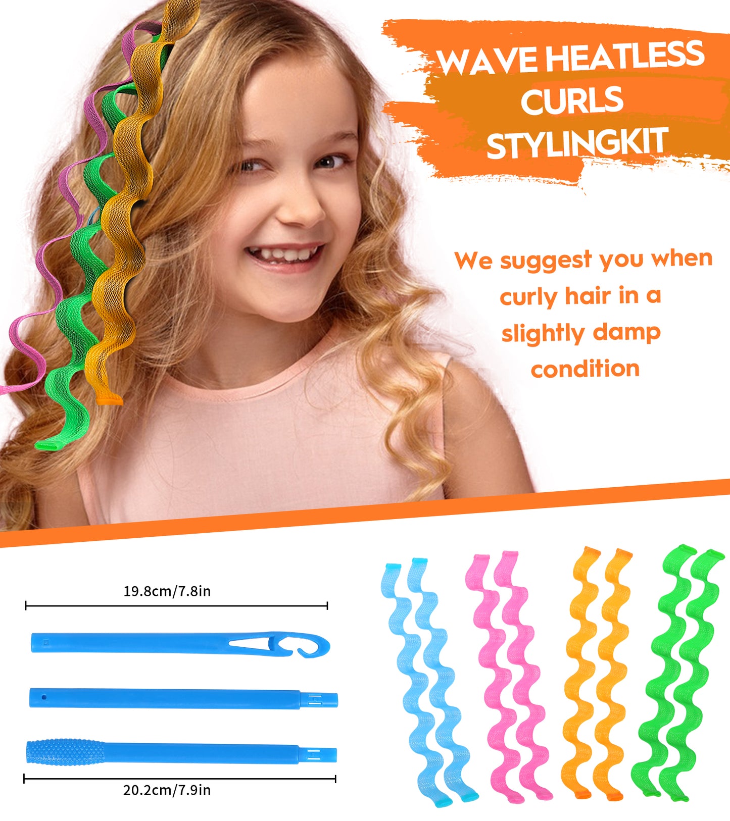 Heatless Hair Curler Styling Kit - 30 Pcs Wave Curlers for All Hair Types