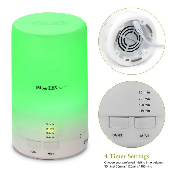 Mini Ultrasonic Aromatherapy Diffuser with 7 Color LED Lights & 4 Timer Settings