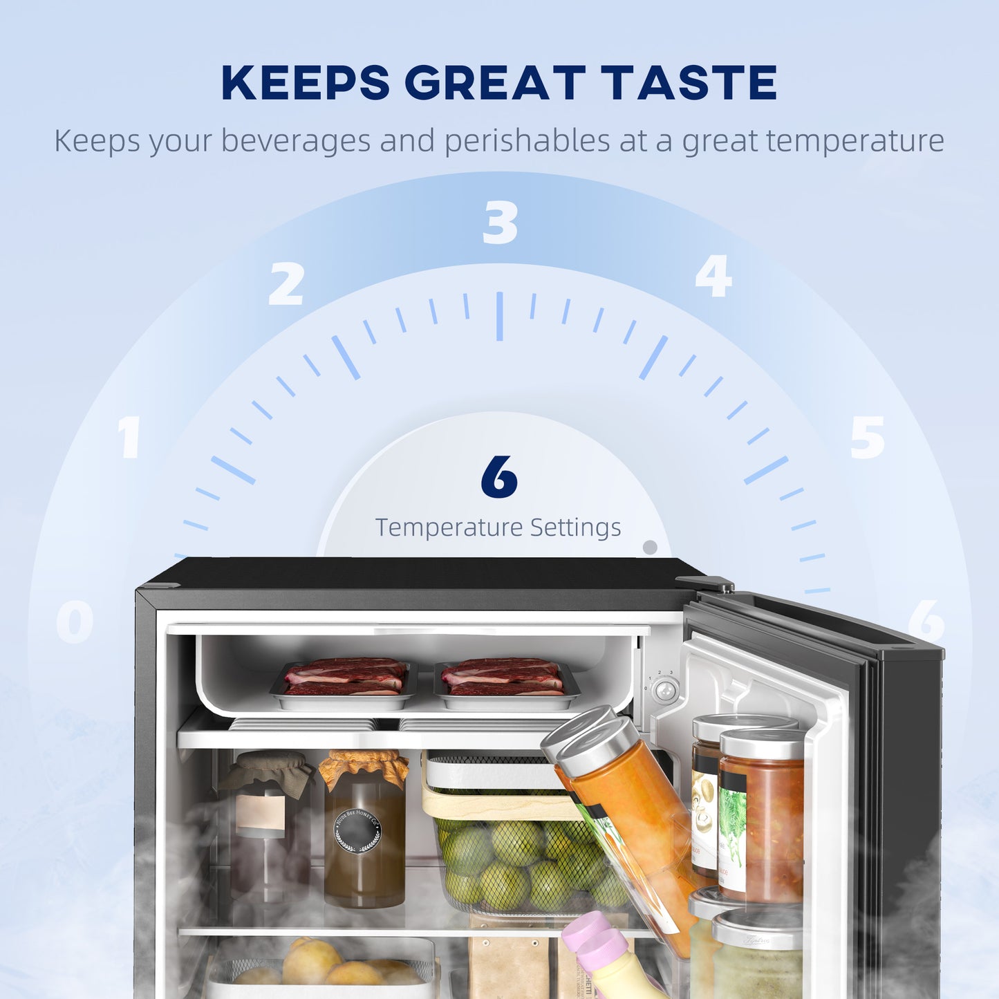 Mini Fridge 4.5 Cu.Ft Single Door Refrigerator with Freezer - Black