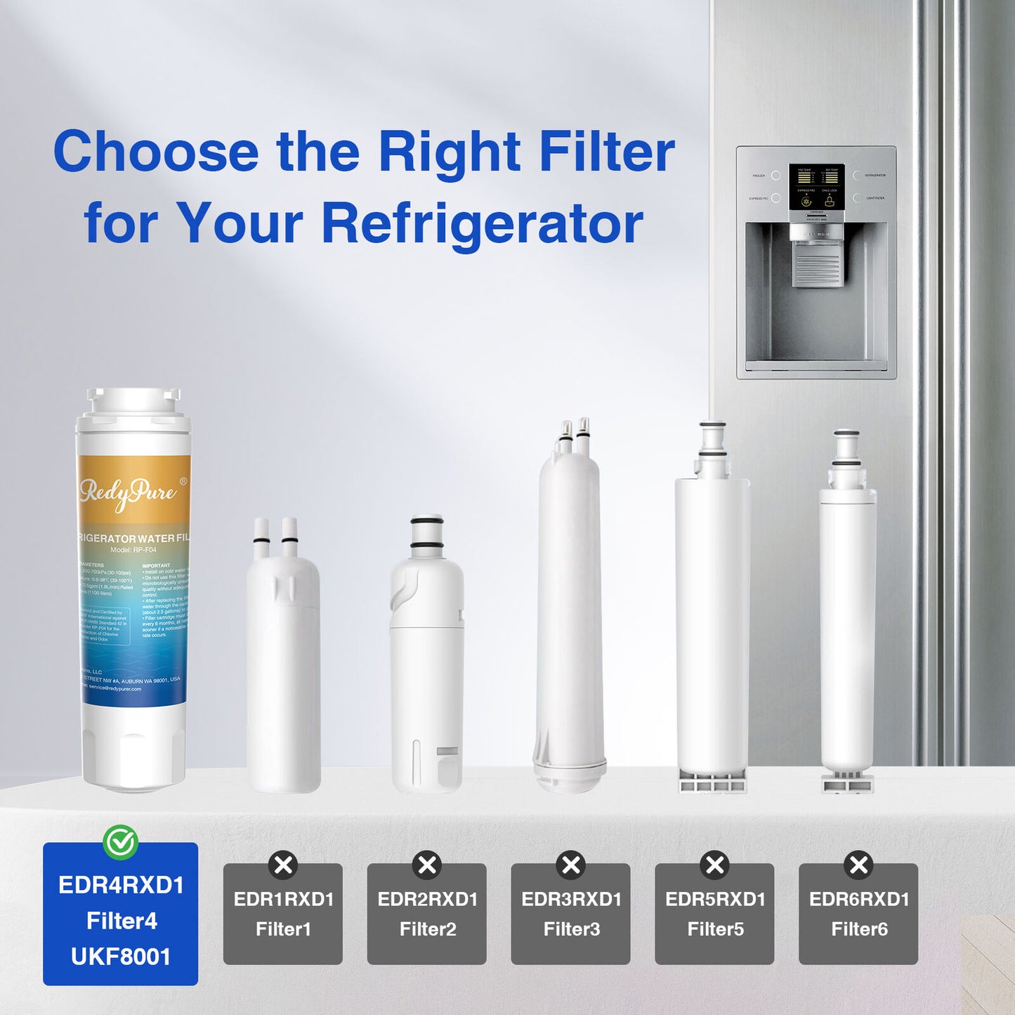 Refrigerator Water Filter Replacement for EDR4RXD1 UKF8001AXX-750 UKF8001AXX-200