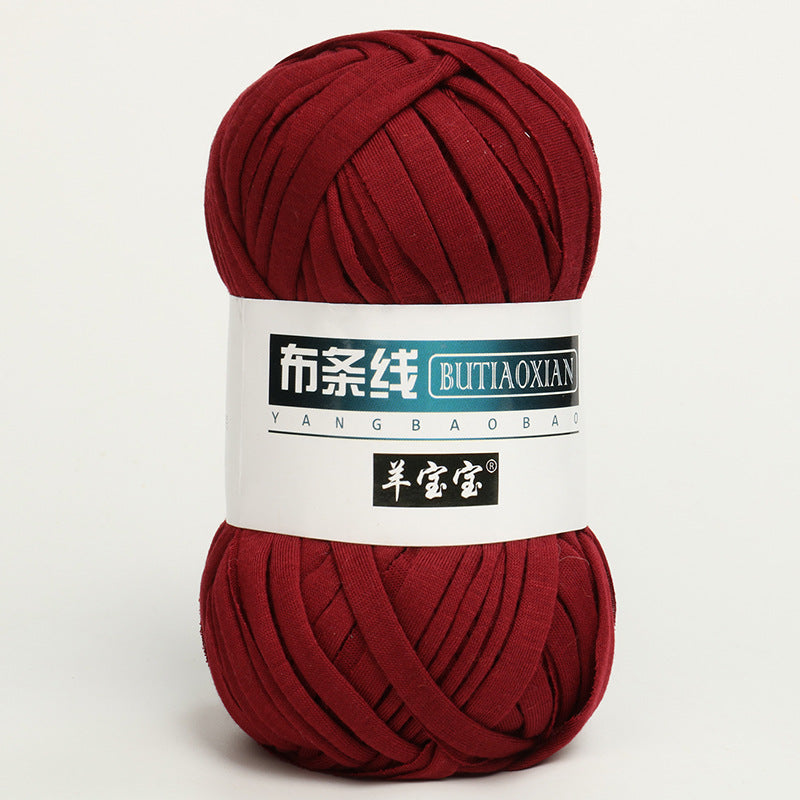 DIY Wool Woven Bag Material Kit - Coarse Wool Ball & Cloth Strips, Multiple Colors