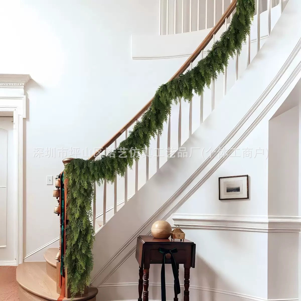 Christmas Pine Needle Garland - Soft Rubber Feel Festive Holiday Decor