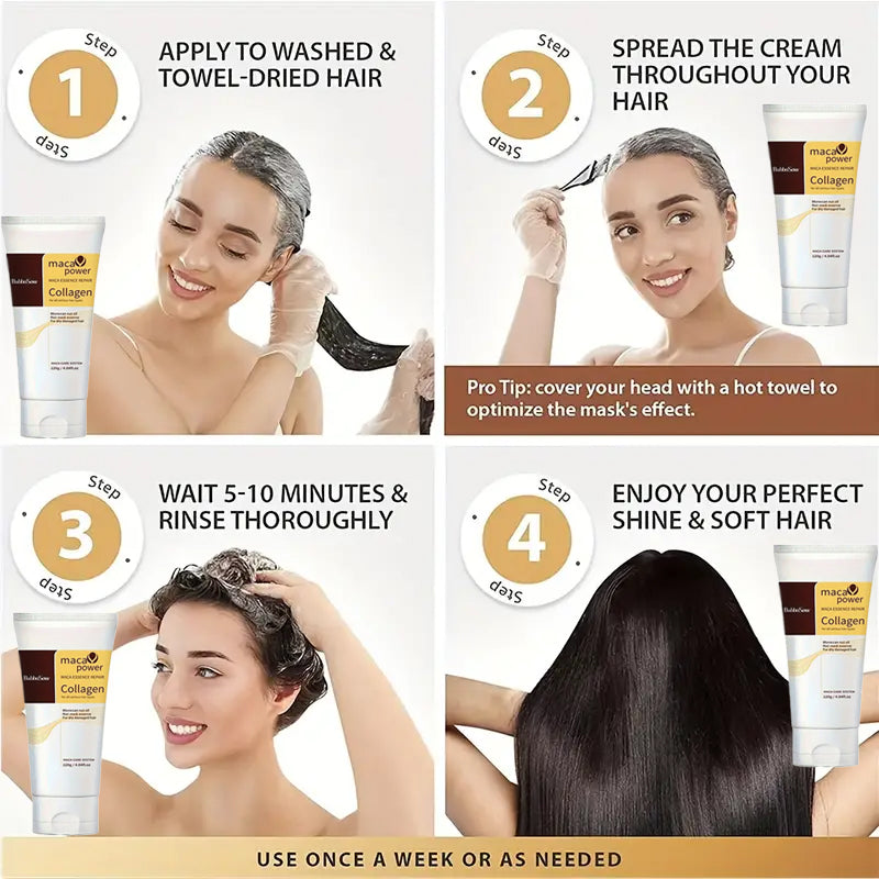 Collagen Hair Mask for Deep Repair - 240mL Hydrating & Anti-Frizz Treatment