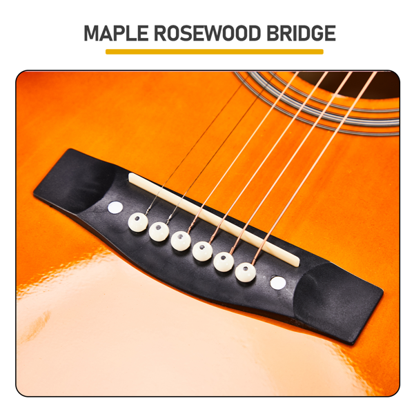 41-Inch Sunset Color Cutaway Dreadnought Acoustic Guitar Set