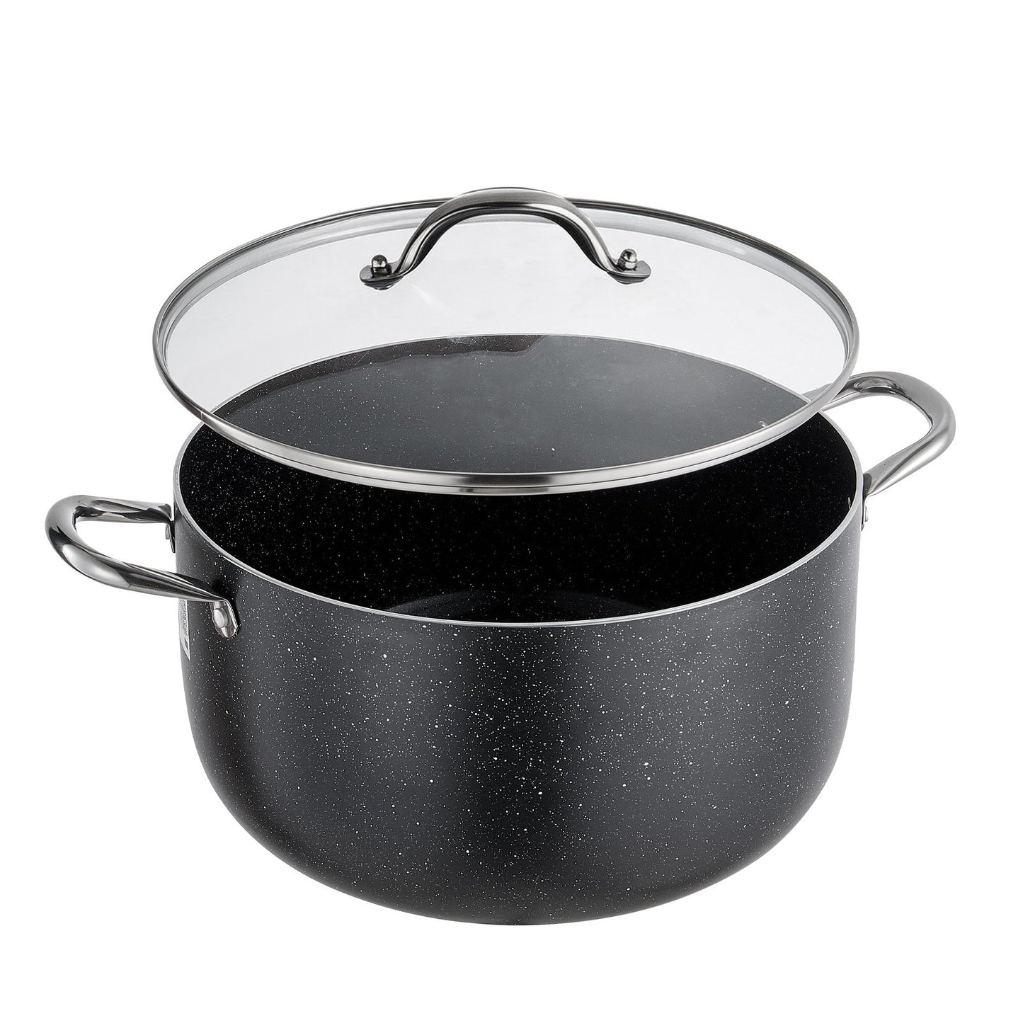 12-Quart Nonstick Aluminum Stock Pot with Glass Lid - PFOA & PFAS-Free, Compatible with Gas, Induction, Electric Stoves