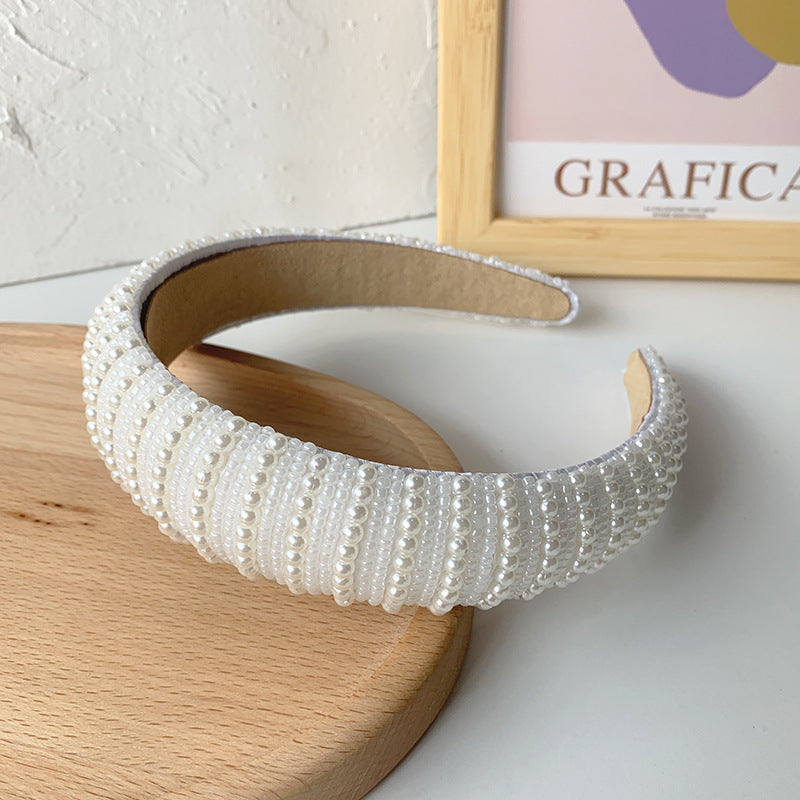Elegant Pearl Bridal Headband Hair Accessories for Wedding and Formal Events