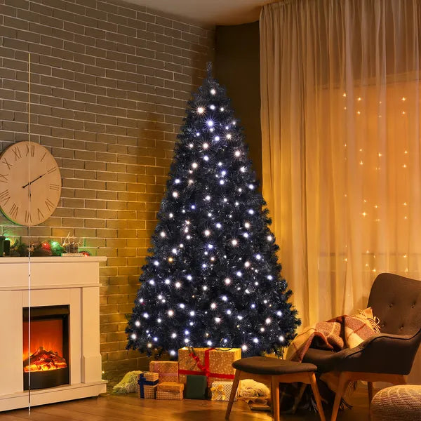 7.5 FT Pre-lit Black Artificial Christmas Tree with Remote Control & 400 Lights
