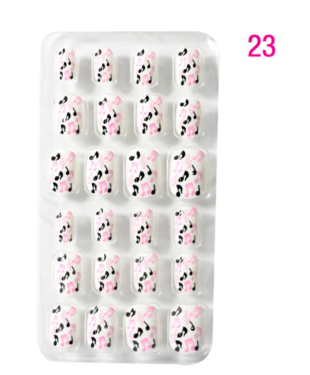 Children's Nail Art Stickers Patch Set - 24-Piece Kids Nail Tips