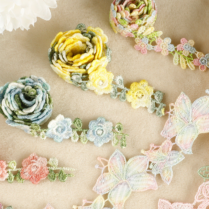 Water-Soluble Embroidered Ribbon & Fabric Patches for DIY Garments