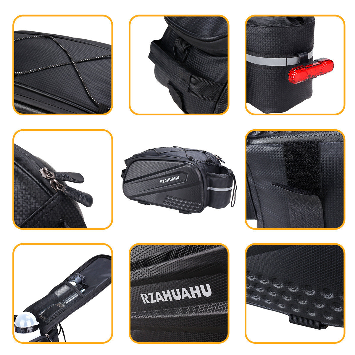 Hard-Shell Bicycle Valet Bag Waterproof Storage Case 38.5x19.5x16cm