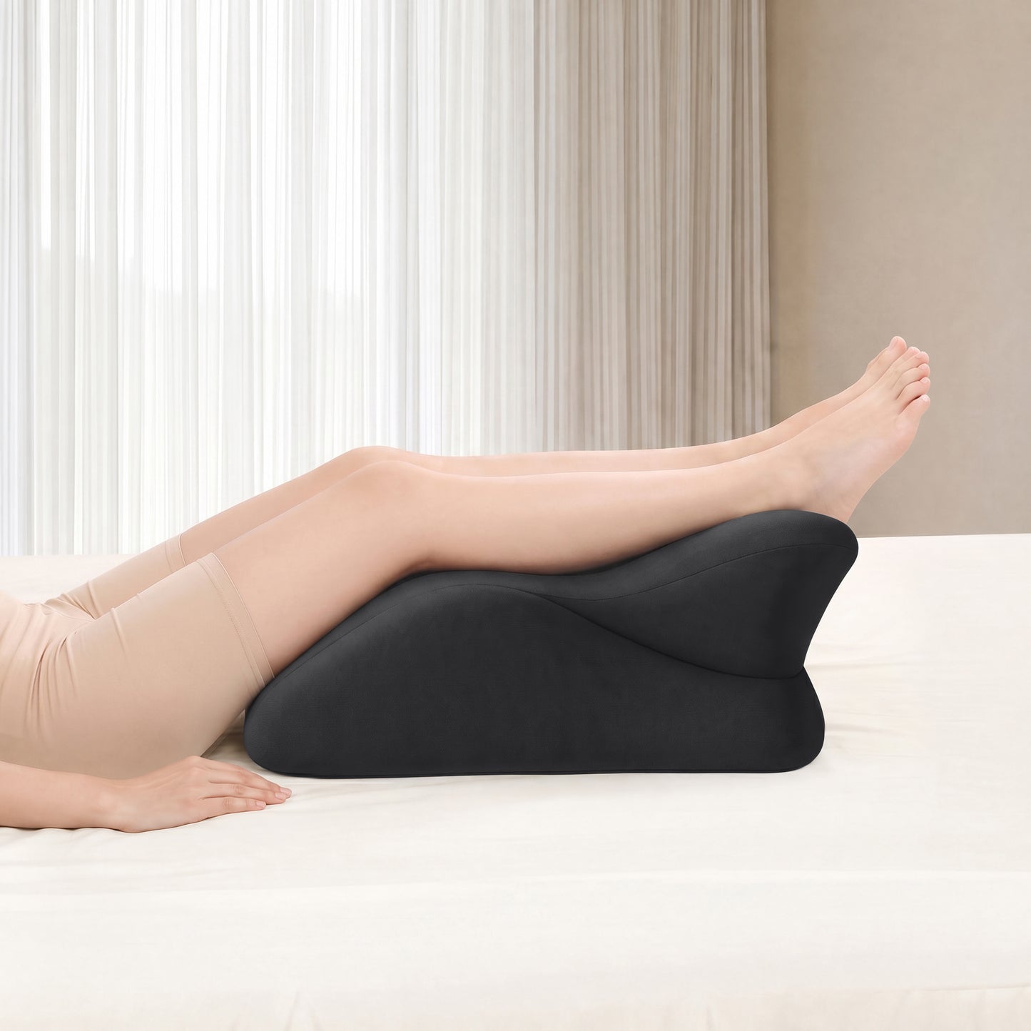 Ergonomic Memory Foam Support Pillow for Couples - Black