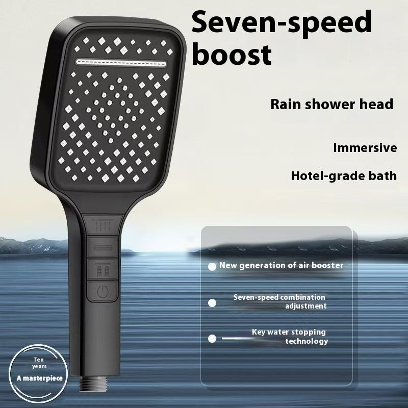 Handheld Rain Shower Head with 1.5m Hose and Multiple Settings - Waterfall Spray