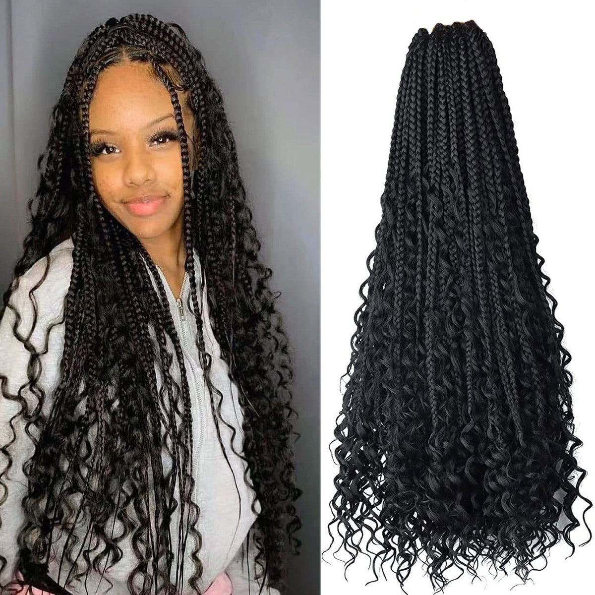 African Braiding Crochet Hair - Three-Strand Synthetic Hair Extensions