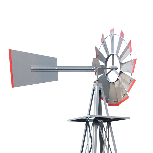 4-Pod Windmill Garden Decor - 8FT Tall Vane Wind Spinner with Steel Construction