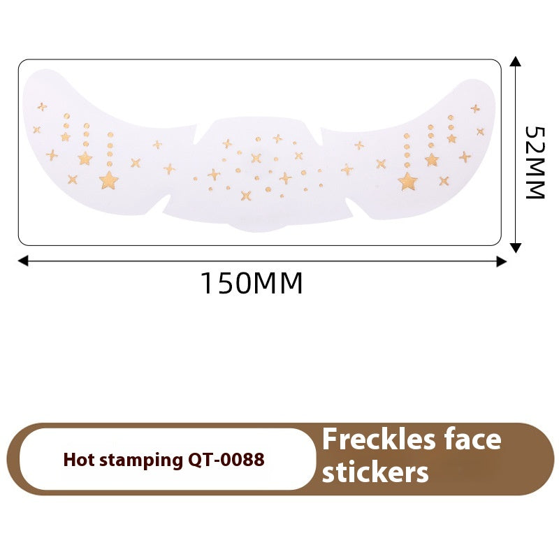 Freckle Tattoo Stickers Gold and Silver - Facial Skin Decor, 150x52mm, 1 or 6 Pcs