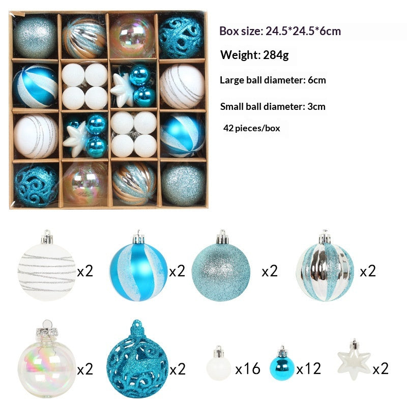 Christmas Tree Hanging Ornaments Set - Assorted Holiday Ball Decorations