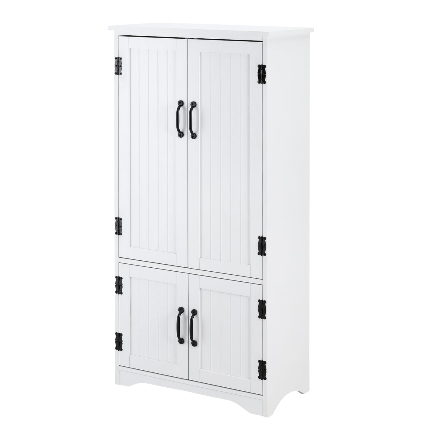 White Accent Floor Storage Cabinet with Adjustable Shelves