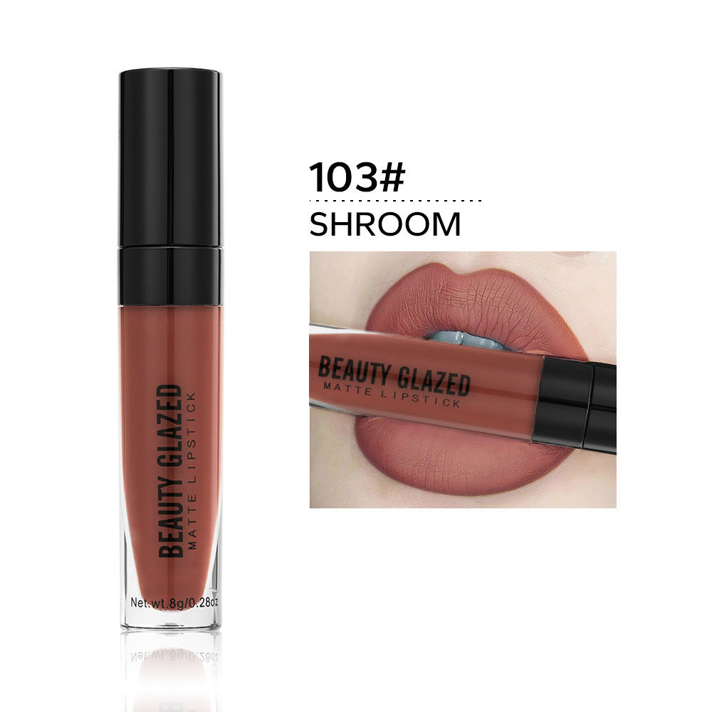 Large Capacity Waterproof Non-Stick Lipstick - 8ml Velvet Matte Lip Gloss for Dry Skin