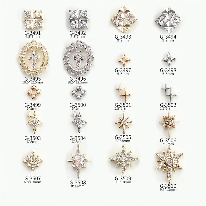 Diamond-Studded Nail Art Accessories with Zircon - Multiple Styles
