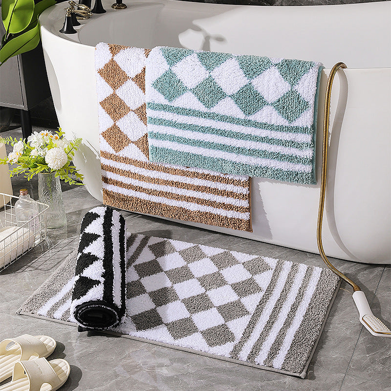 Non-Slip Absorbent Floor Mat for Bathroom - Thickened Woven Polyester