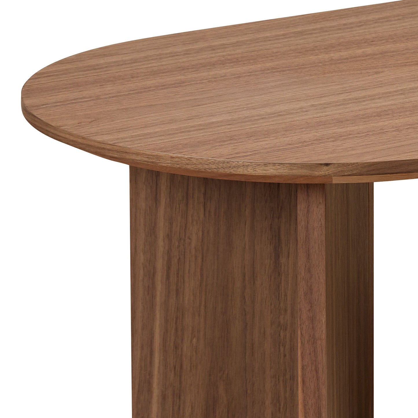 Modern Walnut Coffee Table - 39.37 Inch Oval MDF Design
