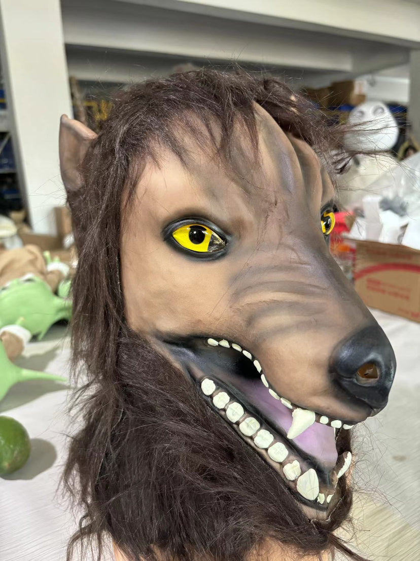 Latex Wolf Head Mask Cosplay Costume Prop for Party & Themed Events