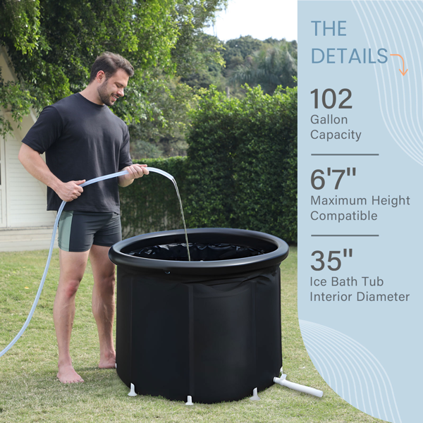 102-Gallon Portable Ice Bath Tub for Cold Therapy & Recovery