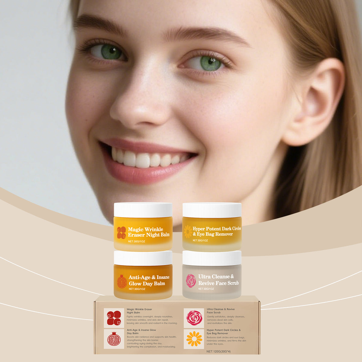 Multi Effect Skin Rejuvenation Day and Night Repair Set - 4 x 30g