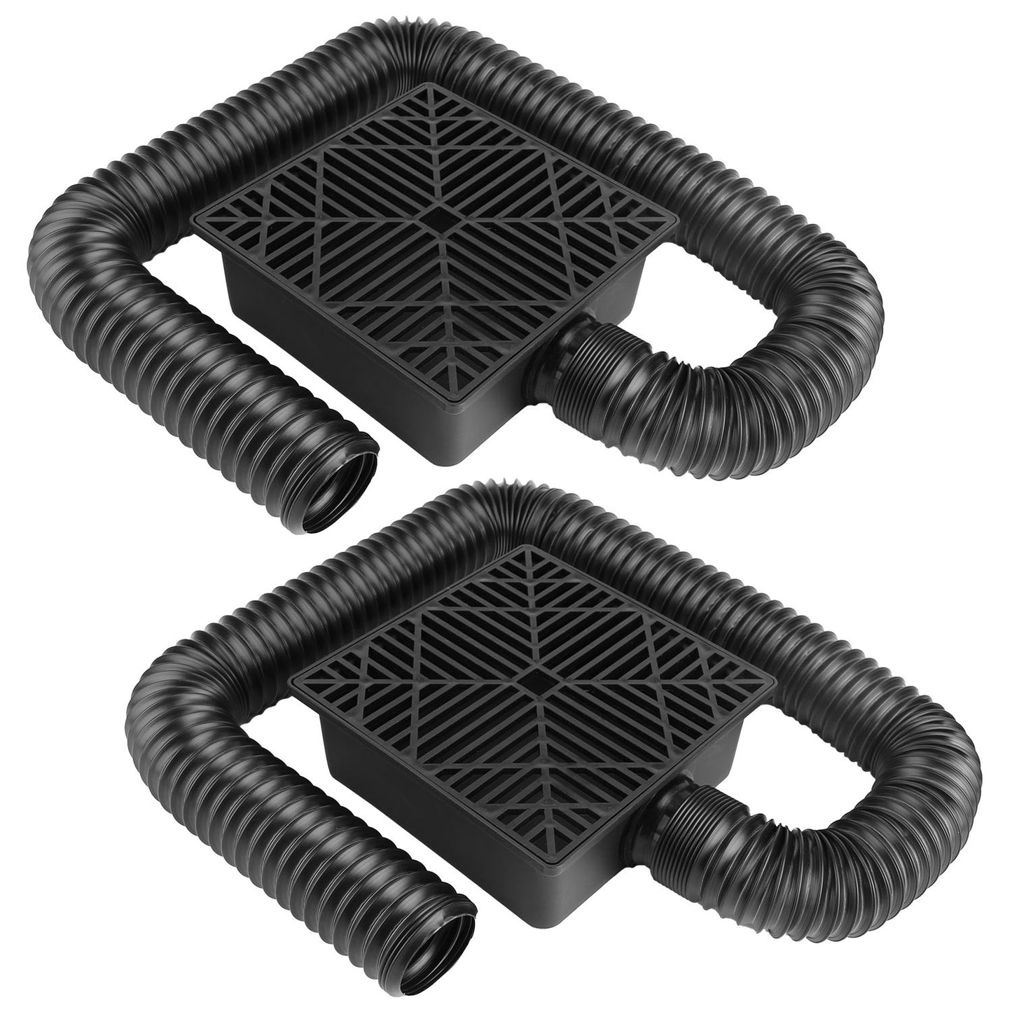 Gutter Downspout Extension Kit with Flexible Hose - House Foundation Protection, No Digging, 4.9ft Length, 2 Pieces