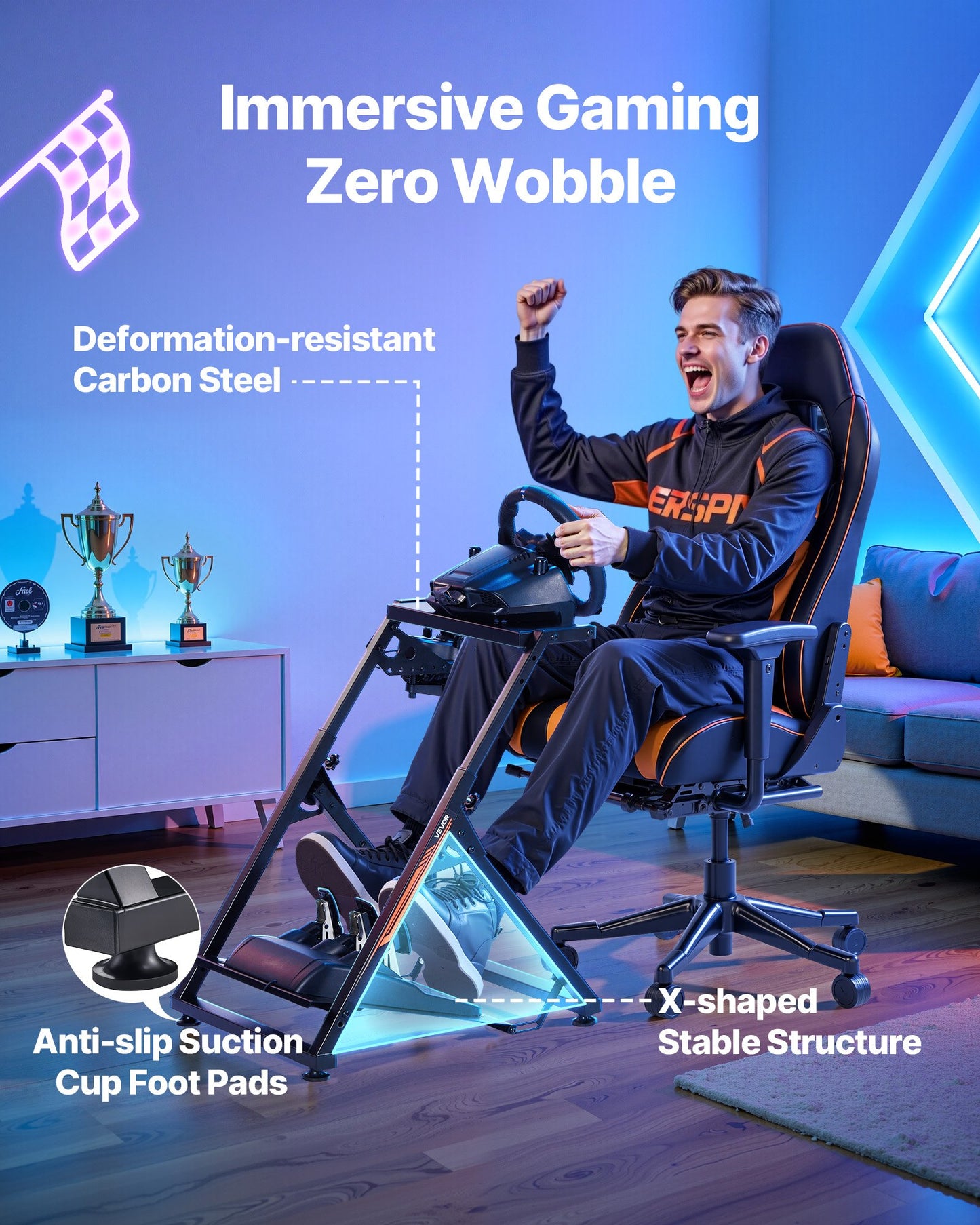 Adjustable Foldable Racing Wheel Stand for Logitech G Series