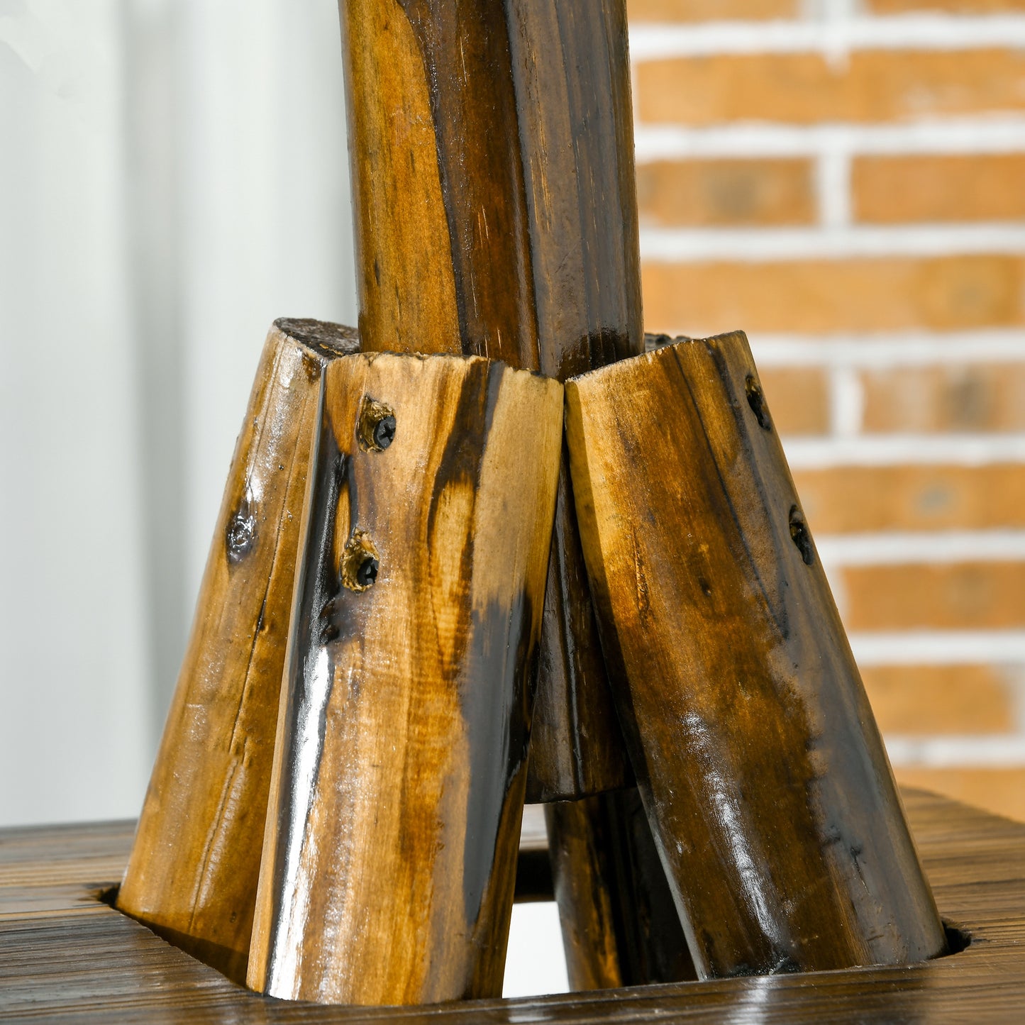 Weather Vane with Shelf - Carbonized Wood & Steel Windmill Head