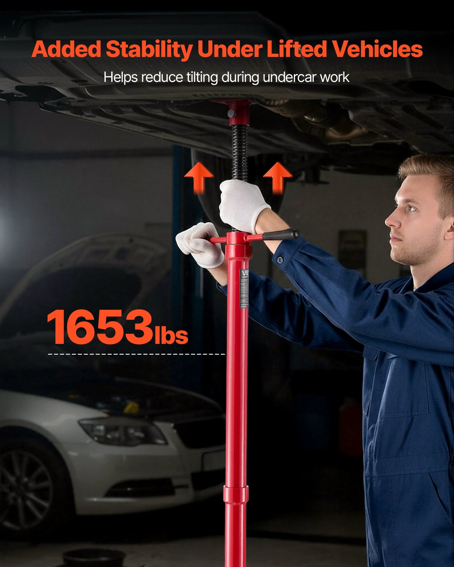 3/4 Ton Underhoist Support Stand - Adjustable Vehicle Lift Jack Stand with Foot Pedal & Stable Base