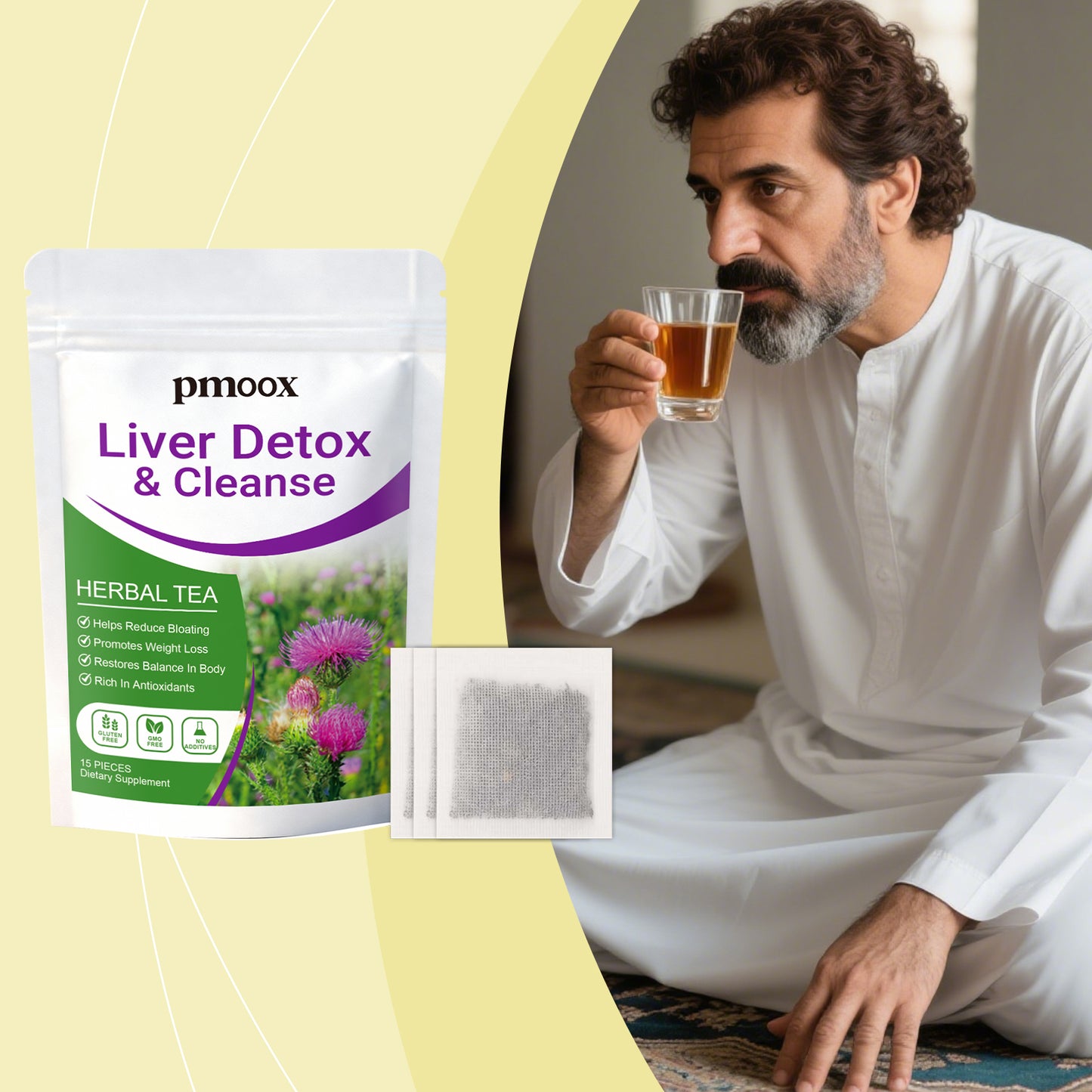 Herbal Functional Tea - Natural Detox & Wellness Tea, 15 Pouches