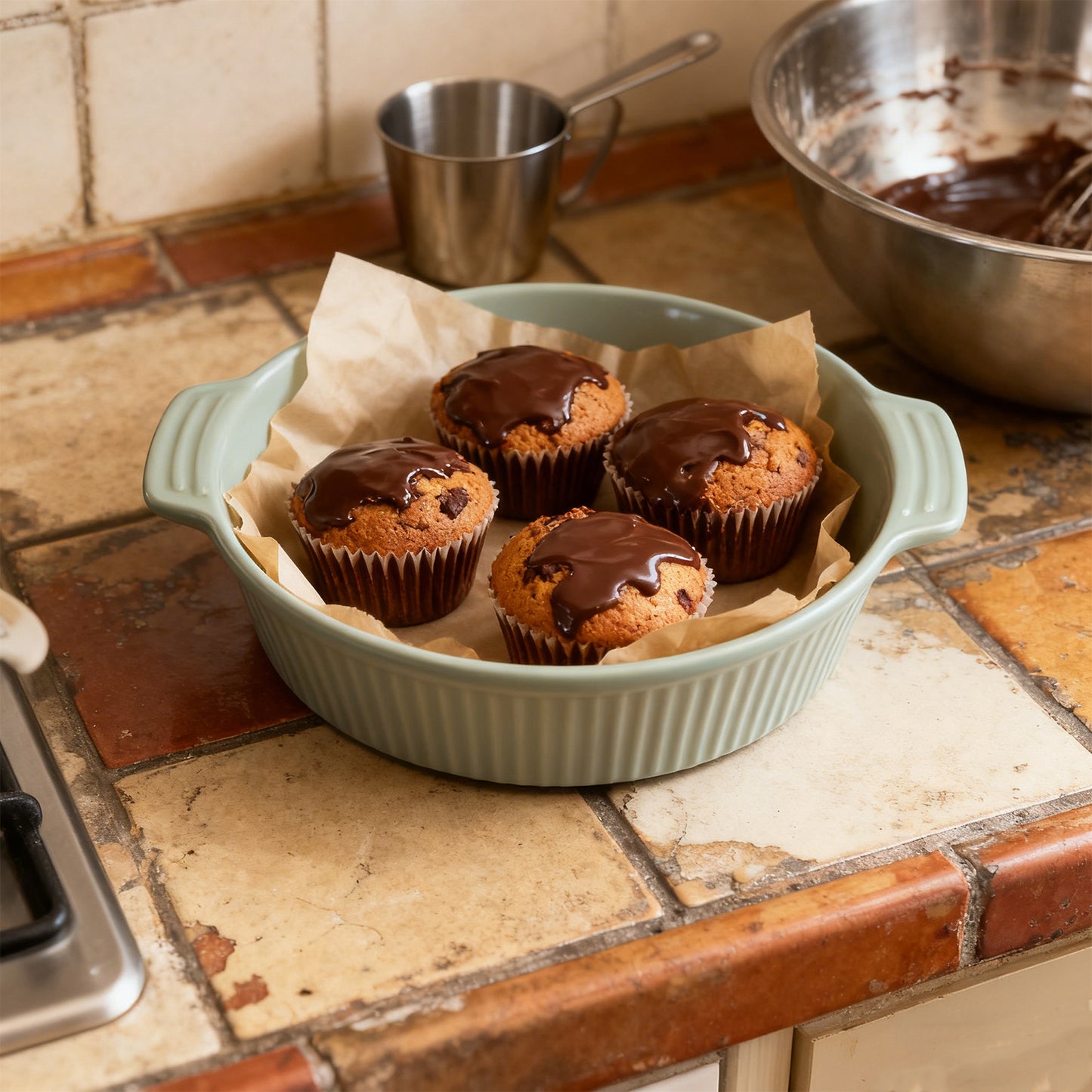 8.5 Inch Green Bakeware Dish - Versatile Kitchen Essential