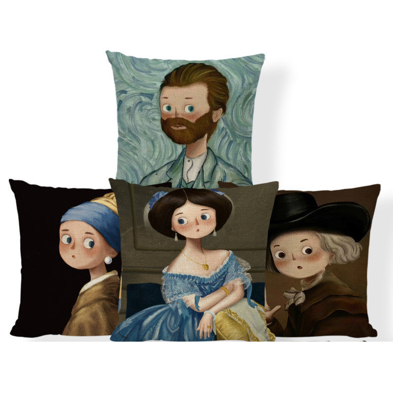Cartoon Girl Printed Pillowcase Cushion Cover Home Decor 45x45cm