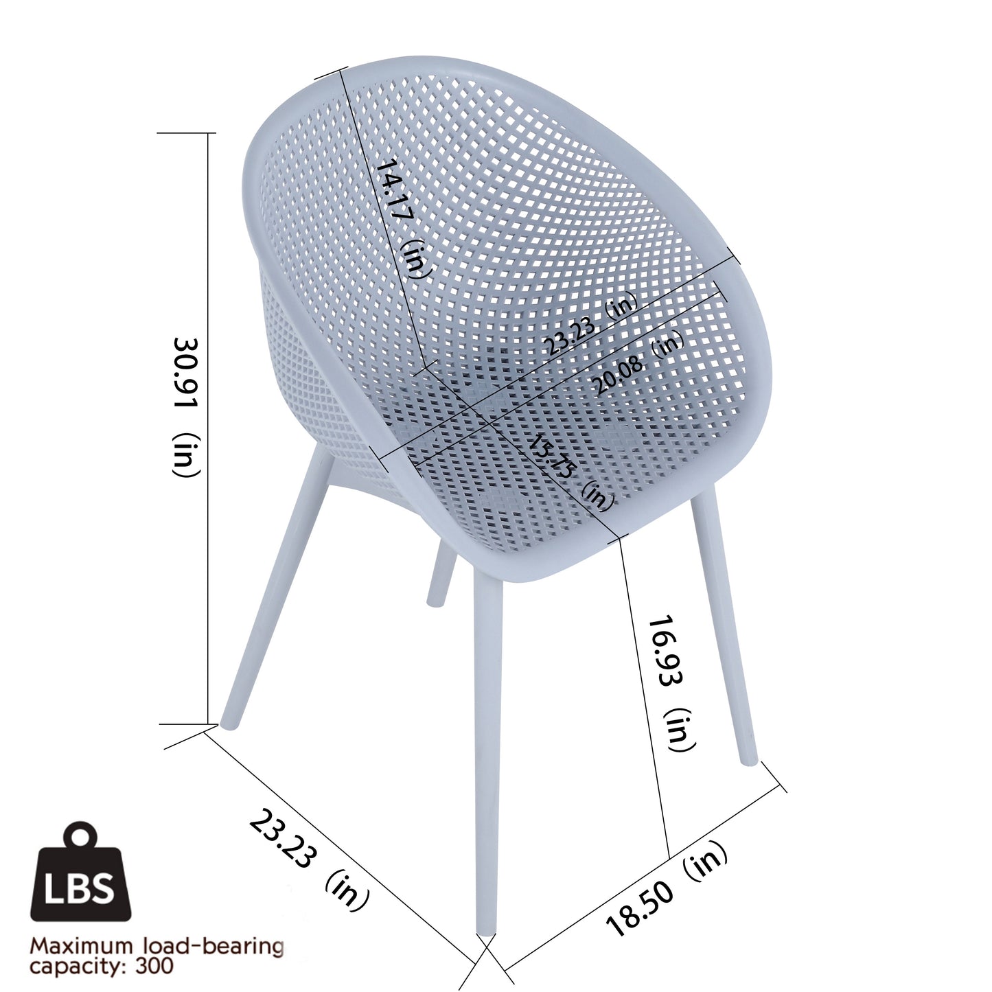 Light Blue Modern Lounge Chairs & Round Table Set - 2-Pack