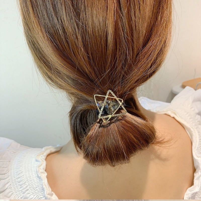 Geometric Rhinestone Hair Rope with Multiple Colors