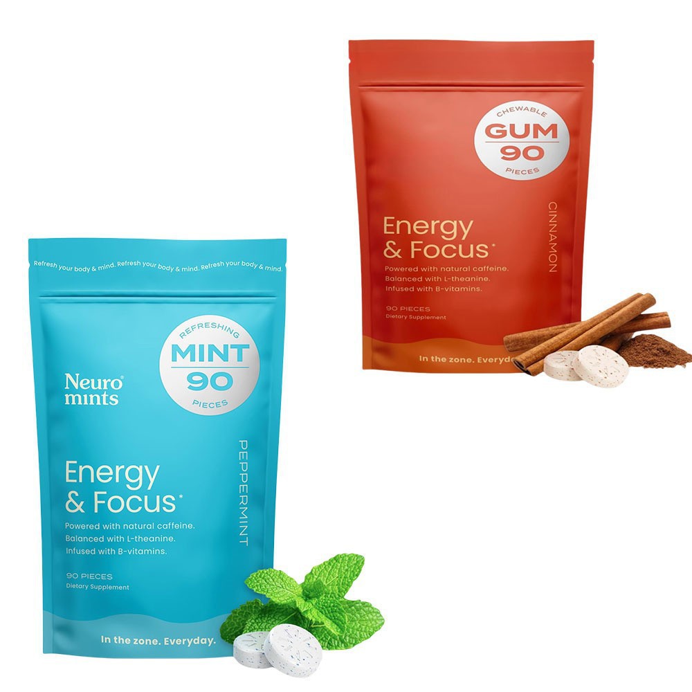 Caffeine Mint Energy Supplement Gum - 90 Pieces