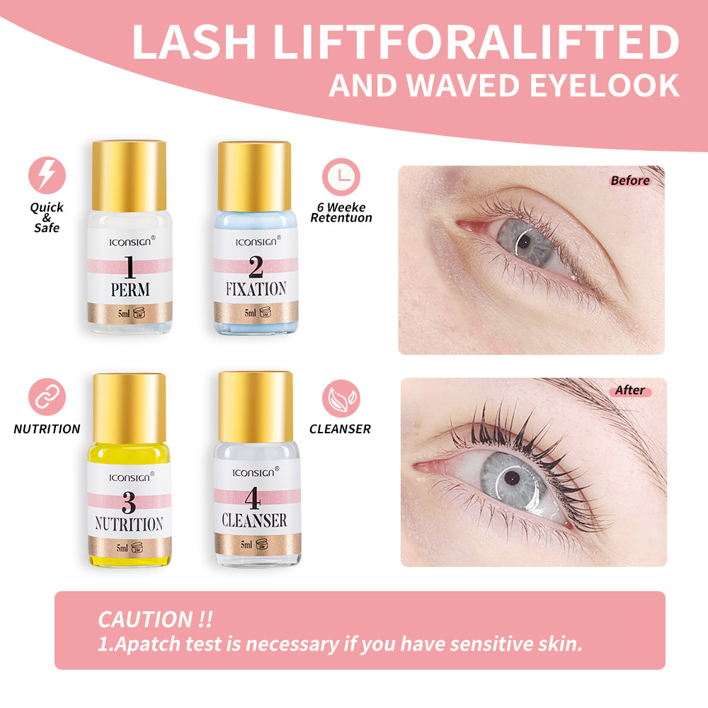 Lash Lift and Eyebrow Tint Kit - Professional Eyelash Perming & Dyeing Set