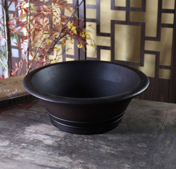 Large Indoor Bonsai Flower Pot with Chinese-Style Zisha Clay for Desktop Garden