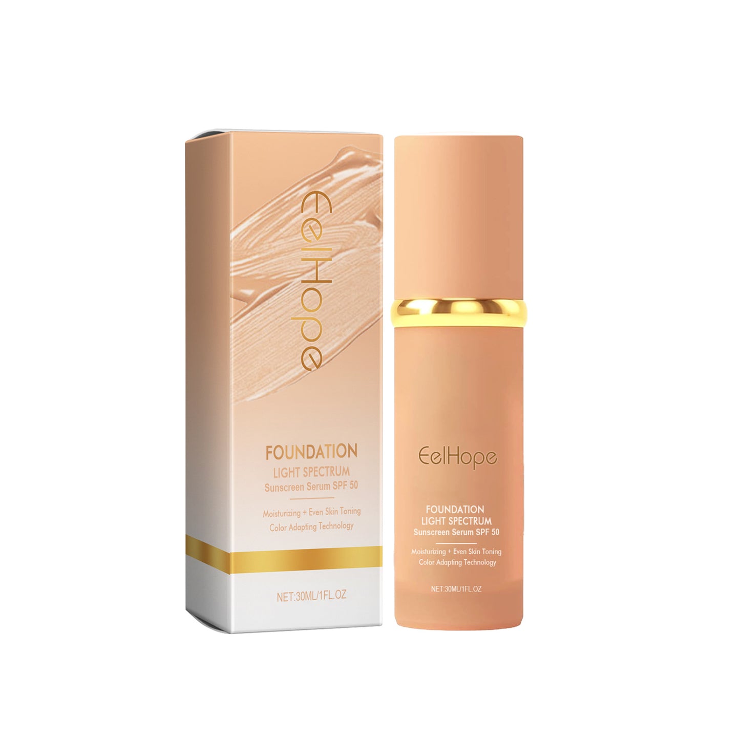 Temperature Change Liquid Foundation with Hyaluronic Acid 30ml Light & Thin Concealer Moisturizer