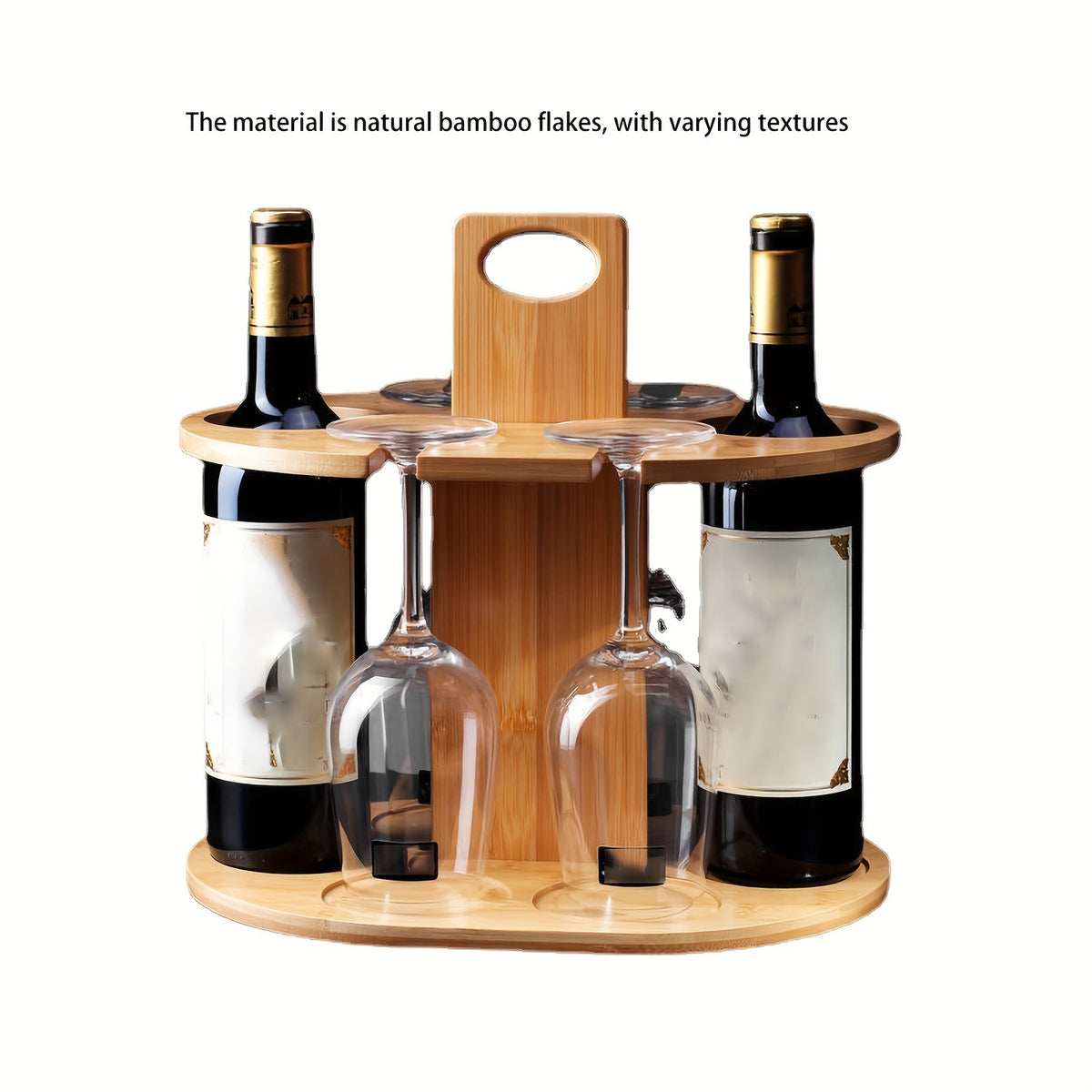 Wooden Bamboo Wine Rack Ornament - Chinese Style Home Bar Decor
