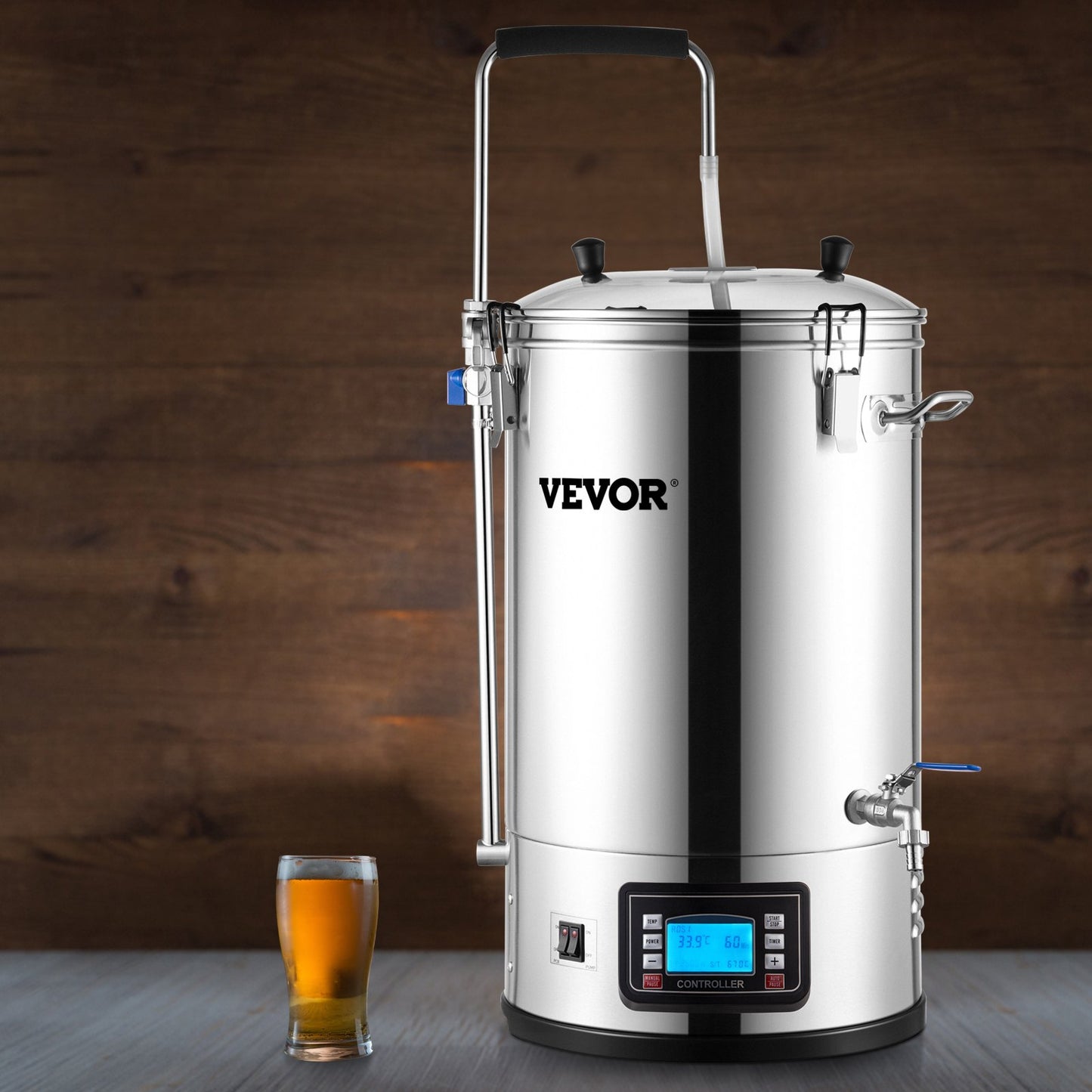 Electric Home Brewing System 9.2 Gal/35L Stainless Steel Beer Maker with Digital Control