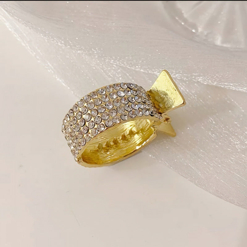 Fashion Rhinestone Hair Clip for Women - Small Anti-sagging Hair Accessory with Cat Ear & Diamond Design